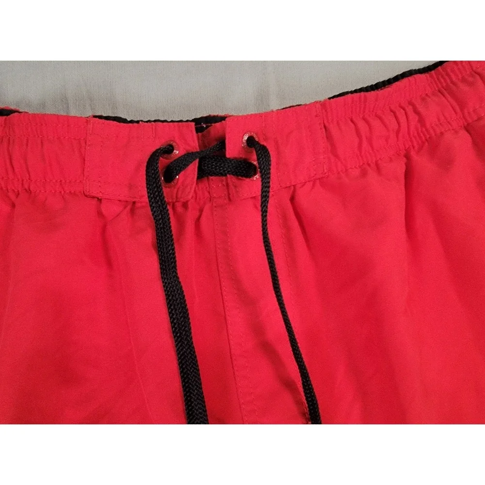 Speedo Swim Trunks Mens XL Red Board Shorts Volley Mesh Lined Cargo Pocket